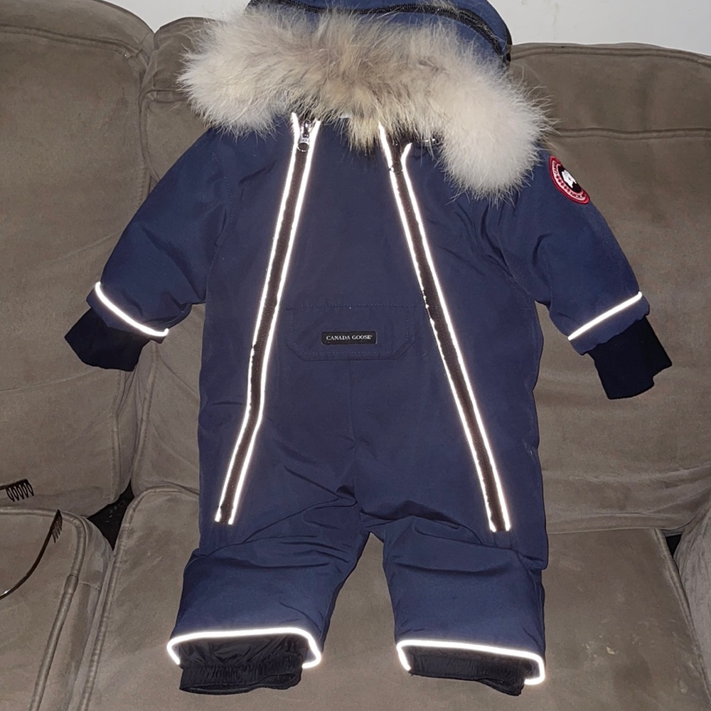 Infants Blue Canada Goose snowsuit